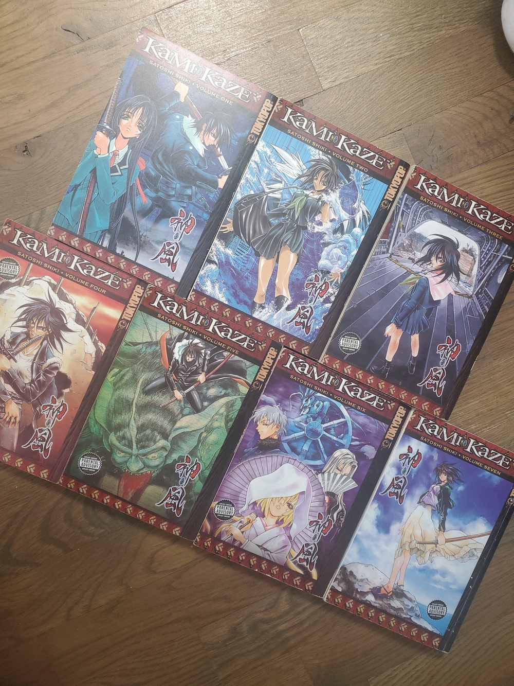 Kami-Kaze Complete Manga Set (Volumes 1-7) - Colorful Covers